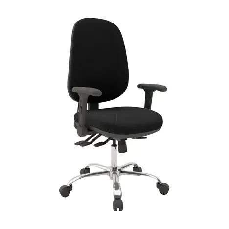 Multi-functional High Back Task Chair - Chrome Base - Folding Arms - Craven